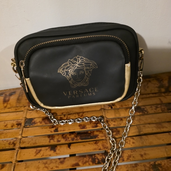 Versace Handbags - Versace Parfums Small Gold Chain Crossbody Back